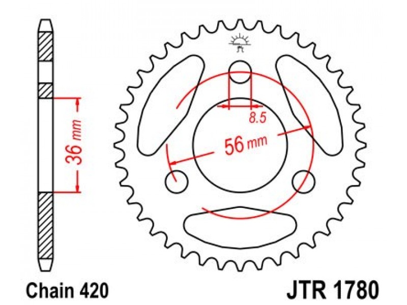 Foaie spate JT JTR 1780-28 28T, 420 Foaie spate JT JTR 1780-28 28T, 420