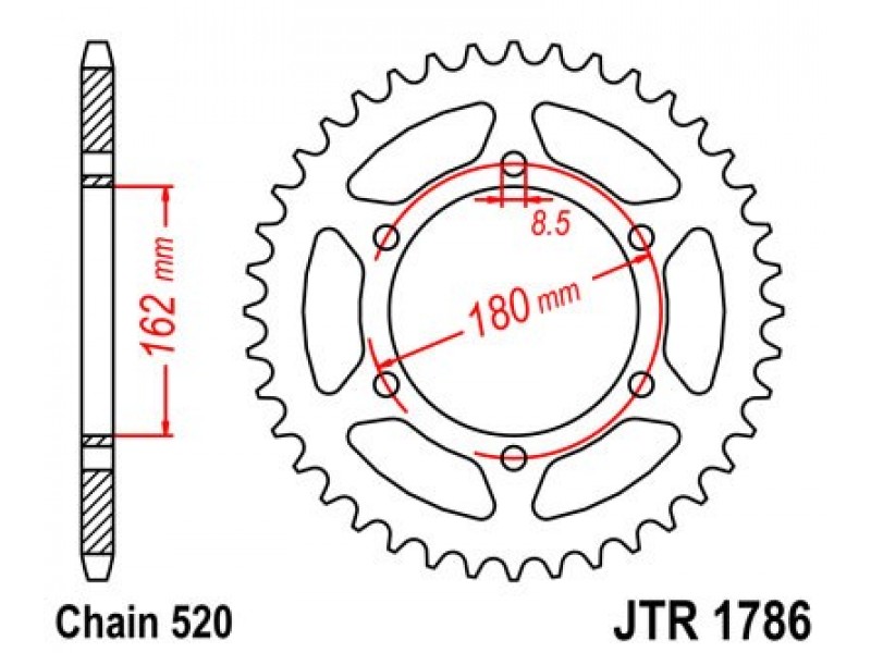 Foaie spate JT JTR 1786-52 52T, 520