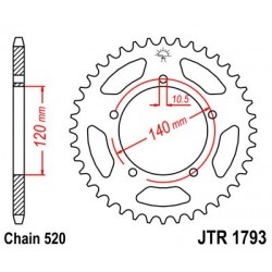 Foaie spate JT JTR 1793-45 45T, 520 Foaie spate JT JTR 1793-45 45T, 520