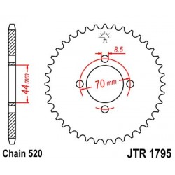 Foaie spate JT JTR 1795-22 22T, 520 Foaie spate JT JTR 1795-22 22T, 520