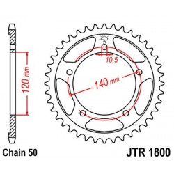 Foaie spate JT JTR 1800-46 46T, 530 Foaie spate JT JTR 1800-46 46T, 530