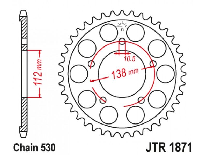 Foaie spate JT JTR 1871-50 50T, 530 Foaie spate JT JTR 1871-50 50T, 530