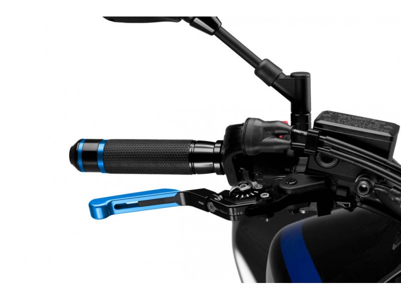 Brake lever without adapter PUIG 3.0 14ANN extendable folding blue/black