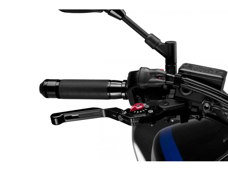 Brake lever without adapter PUIG 3.0 14NNR extendable folding negru/rosu