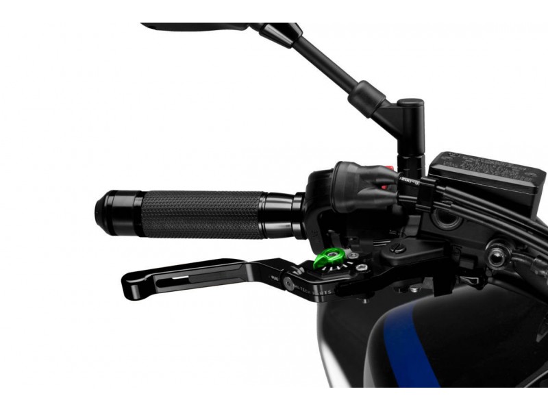 Brake lever without adapter PUIG 3.0 14NNV extendable folding negru/verde