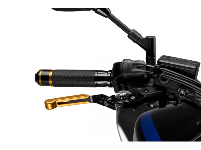 Brake lever without adapter PUIG 3.0 14ONP extendable folding gold/silver
