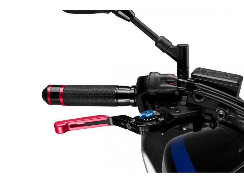 Brake lever without adapter PUIG 3.0 14RNA extendable folding red/blue
