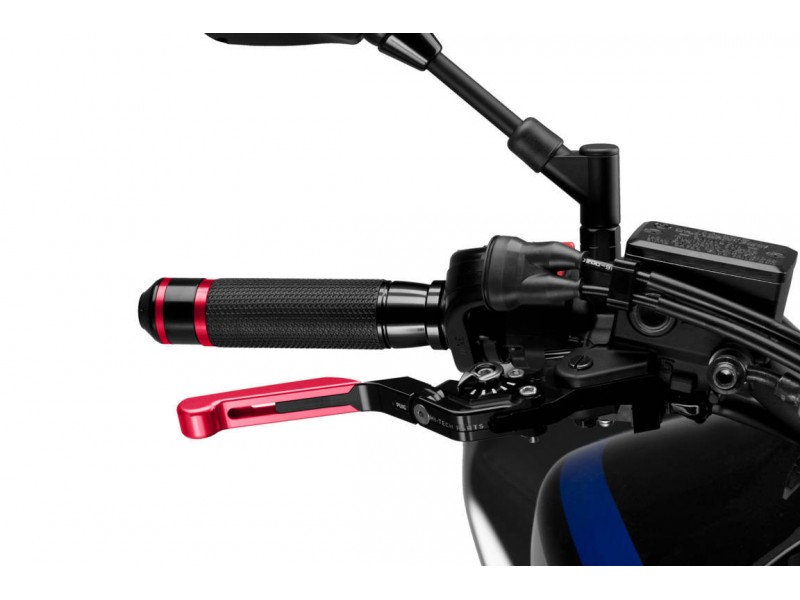 Brake lever without adapter PUIG 3.0 14RNN extendable folding red/black