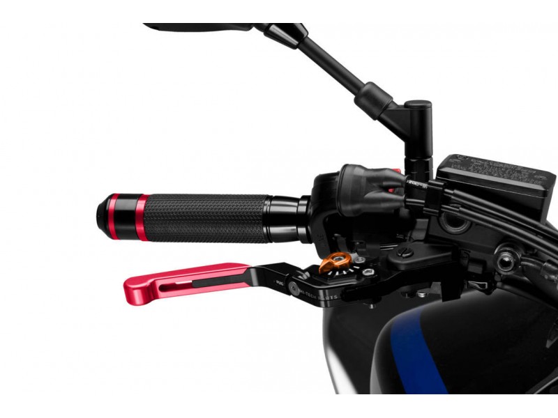 Brake lever without adapter PUIG 3.0 14RNT extendable folding red/orange