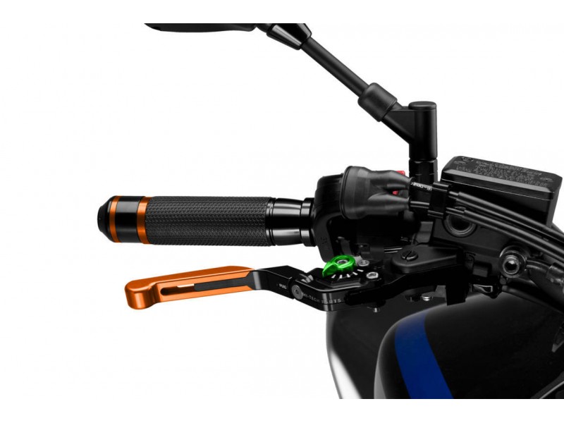 Brake lever without adapter PUIG 3.0 14TNV extendable folding orange/green