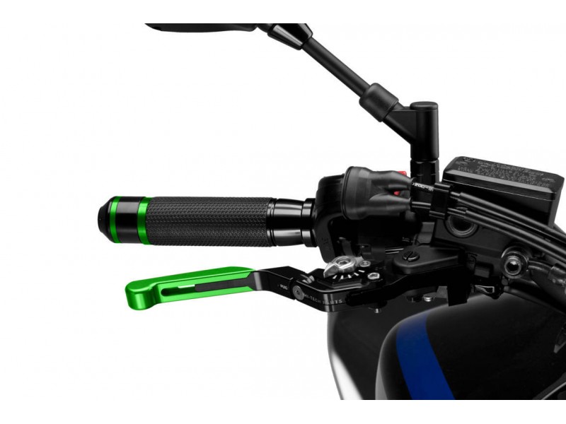 Brake lever without adapter PUIG 3.0 14VNP extendable folding green/silver