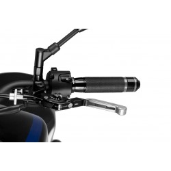 Clutch lever without adapter PUIG 3.0 24PNN extendable folding silver/black Clutch lever without adapter PUIG 3.0 24PNN extendable folding silver/black