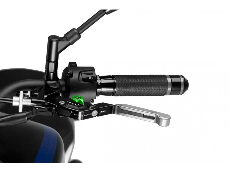 Clutch lever without adapter PUIG 3.0 24PNV extendable folding silver/green