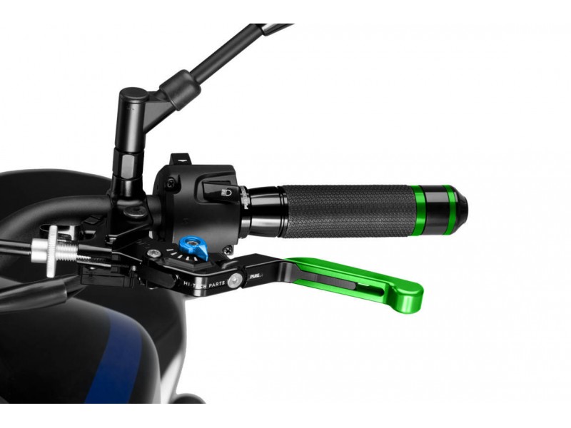Clutch lever without adapter PUIG 3.0 24VNA extendable folding green/blue