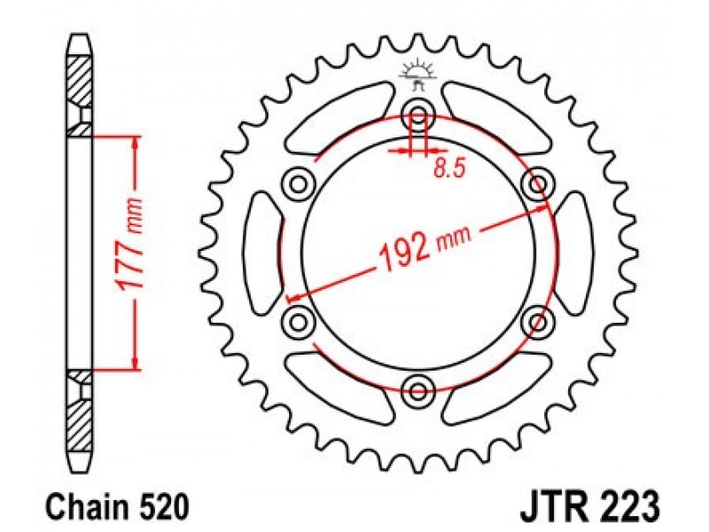 Foaie spate JT JTR 223-52 52T, 520 Foaie spate JT JTR 223-52 52T, 520