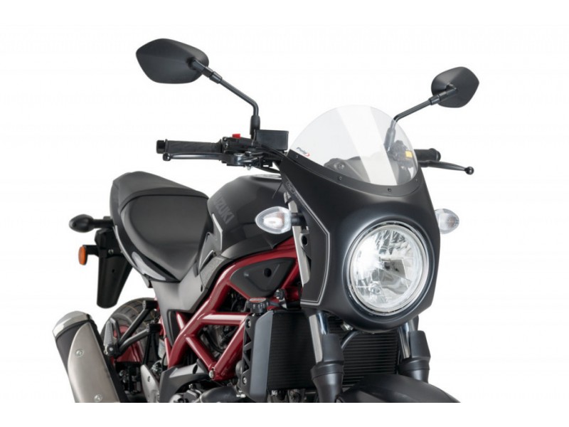 Windshield PUIG SEMI-FAIRING 3169W matt black transparent