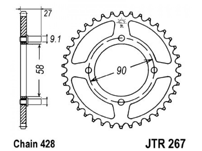 Foaie spate JT JTR 267-39 39T, 428