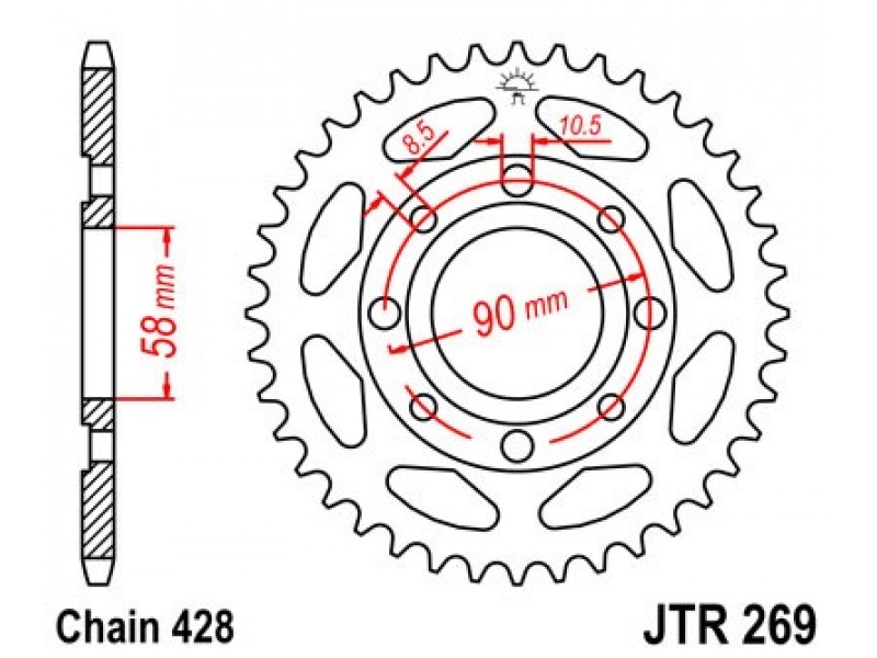 Foaie spate JT JTR 269-52 52T, 428 Foaie spate JT JTR 269-52 52T, 428