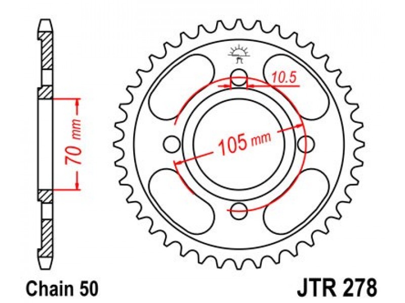 Foaie spate JT JTR 278-37 38T, 530