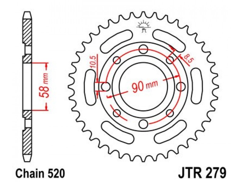 Foaie spate JT JTR 279-30 30T, 520 Foaie spate JT JTR 279-30 30T, 520