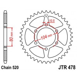 Foaie spate JT JTR 478-42 42T, 520 Foaie spate JT JTR 478-42 42T, 520
