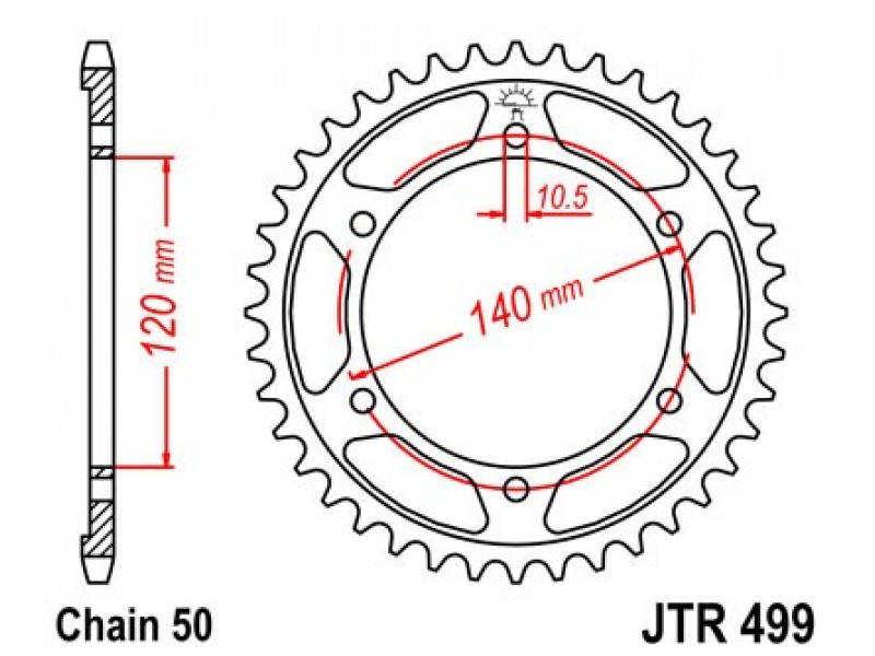 Foaie spate JT JTR 499-52 52T, 530