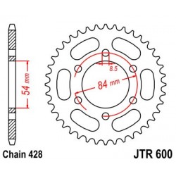 Foaie spate JT JTR 600-52 52T, 428 Foaie spate JT JTR 600-52 52T, 428