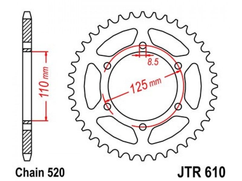 Foaie spate JT JTR 610-51 51T, 520 Foaie spate JT JTR 610-51 51T, 520