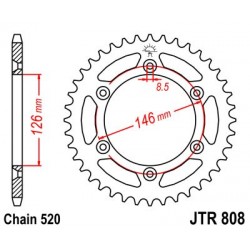 Foaie spate JT JTR 808-53 53T, 520 Foaie spate JT JTR 808-53 53T, 520