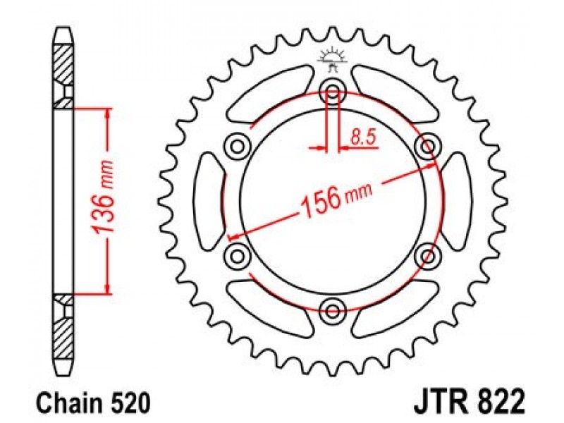 Foaie spate JT JTR 822-49 49T, 520