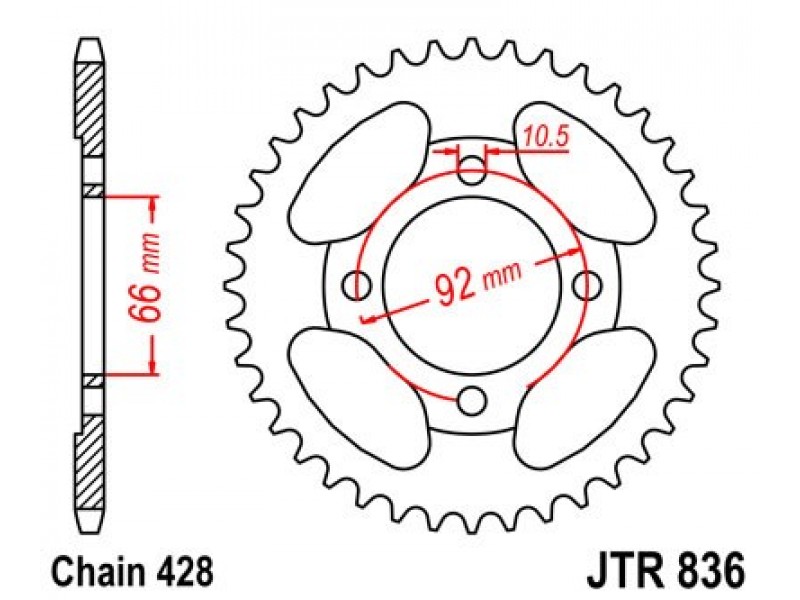 Foaie spate JT JTR 836-39 39T, 428 Foaie spate JT JTR 836-39 39T, 428