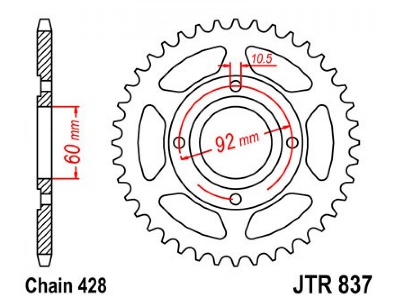 Foaie spate JT JTR 837-39 39T, 428 Foaie spate JT JTR 837-39 39T, 428