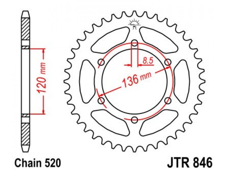 Foaie spate JT JTR 846-40 40T, 520 Foaie spate JT JTR 846-40 40T, 520