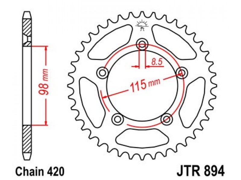 Foaie spate JT JTR 894-46 46T, 420 Foaie spate JT JTR 894-46 46T, 420