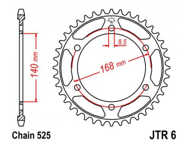 Foaie spate JT JTR 6-42 42T, 525