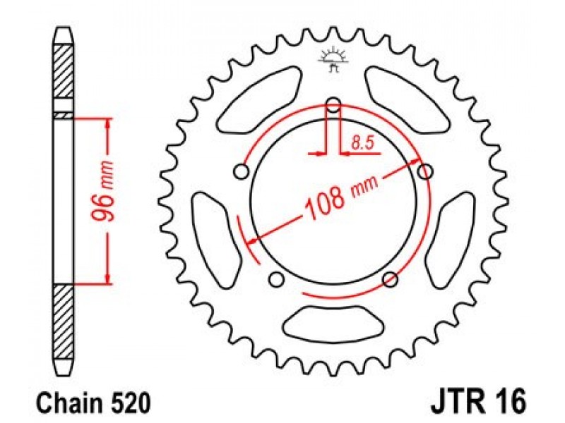 Foaie spate JT JTR 16-40 40T, 520