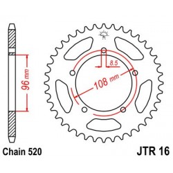 Foaie spate JT JTR 16-44 44T, 520 Foaie spate JT JTR 16-44 44T, 520