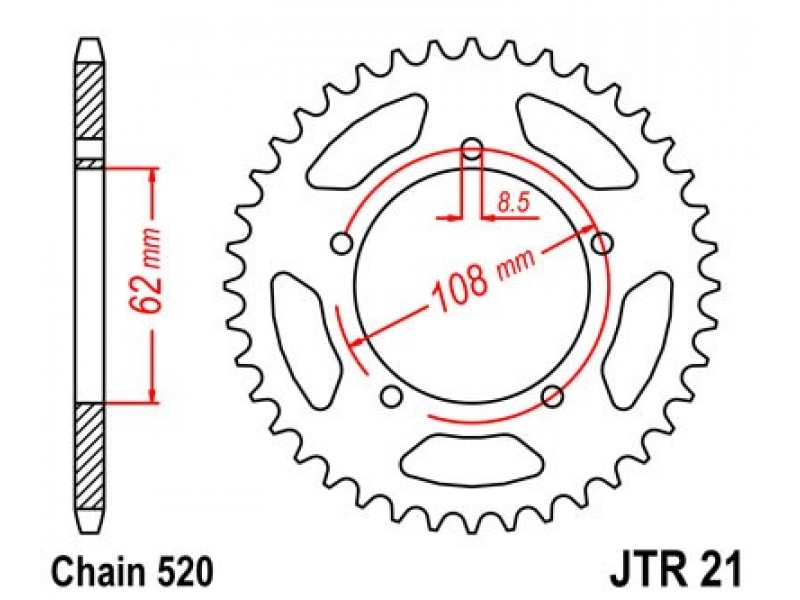 Foaie spate JT JTR 21-40 40T, 520