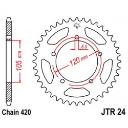 Foaie spate JT JTR 24-50 50T, 420 Foaie spate JT JTR 24-50 50T, 420