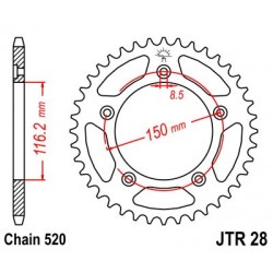 Foaie spate JT JTR 28-43 43T, 520 Foaie spate JT JTR 28-43 43T, 520