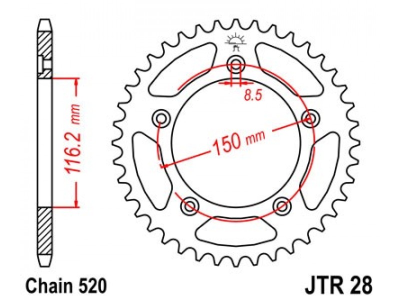 Foaie spate JT JTR 28-43 43T, 520 Foaie spate JT JTR 28-43 43T, 520