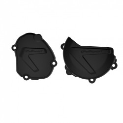 Clutch and ignition cover protector kit POLISPORT 90937 Negru