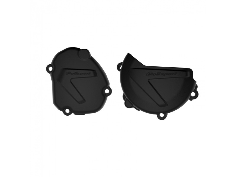 Clutch and ignition cover protector kit POLISPORT 90937 Negru