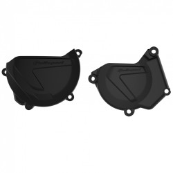 Clutch and ignition cover protector kit POLISPORT 90939 Negru