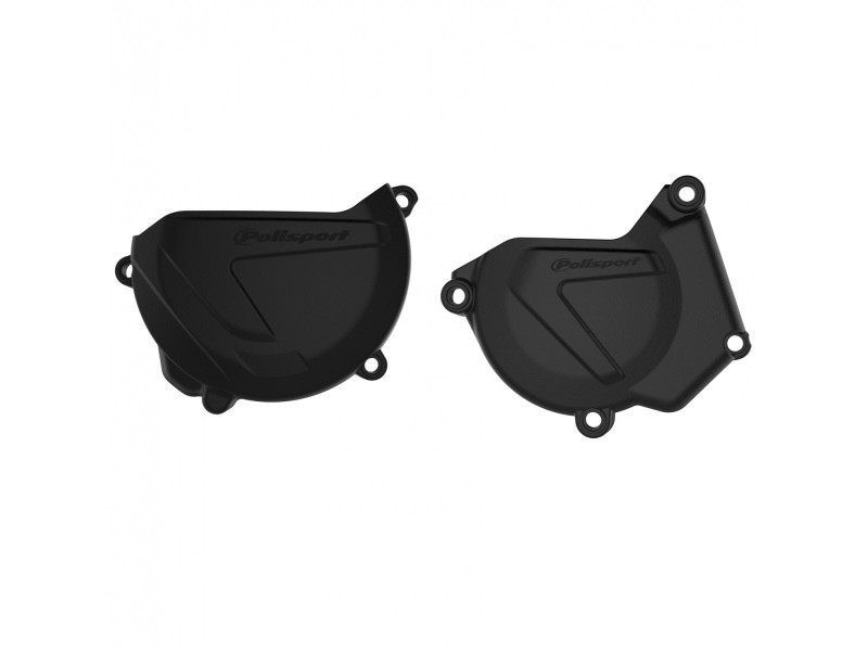 Clutch and ignition cover protector kit POLISPORT 90939 Negru