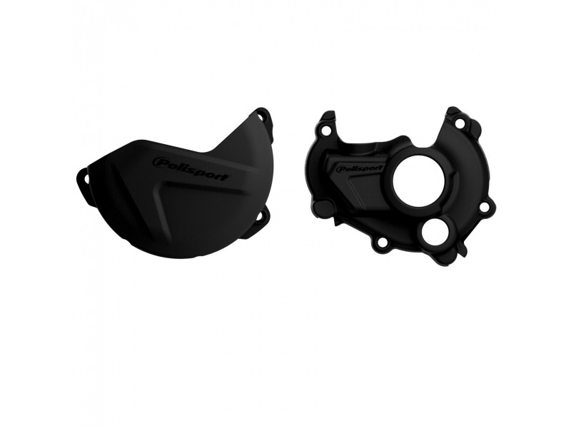Clutch and ignition cover protector kit POLISPORT 90941 Negru