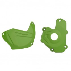 Clutch and ignition cover protector kit POLISPORT 90950 Verde