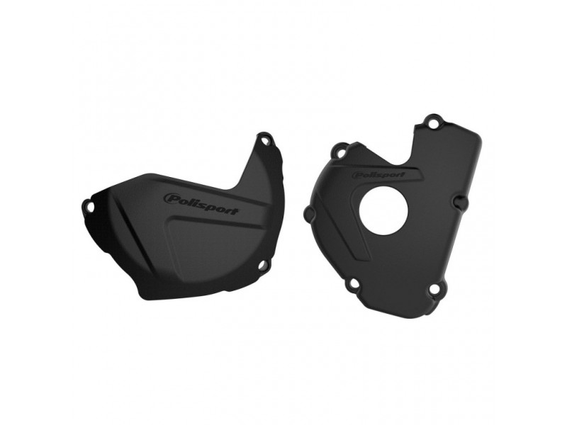 Clutch and ignition cover protector kit POLISPORT 90951 Negru