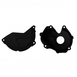 Clutch and ignition cover protector kit POLISPORT 90953 Negru