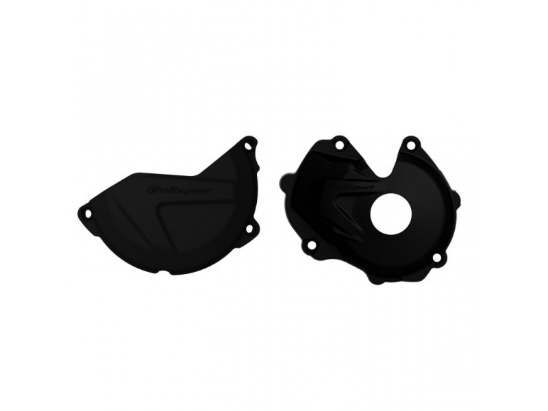 Clutch and ignition cover protector kit POLISPORT 90953 Negru